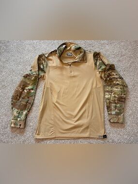 First Tactical Defender Camo 1/4 Zip Cordura Combat Long Sleeve Shirt Large